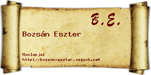 Bozsán Eszter névjegykártya
